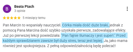 Opinia kursanta 3