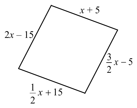 Czworokąt z bokami opisanymi wyrażeniami algebraicznymi